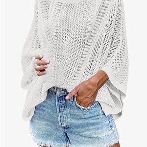 Boho batwing crochet top size small